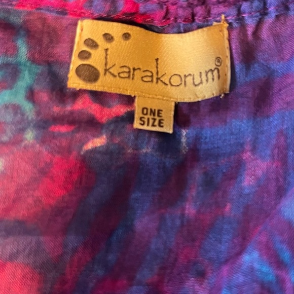 Karakorum Purple Pink Cotton Beaded Tassel Kaftan Caftan One Size XL - Picture 7 of 8